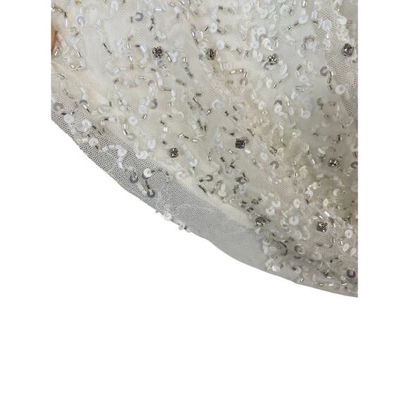 Retrofete Michal Beaded Sequin Crop Top Drape Neck Evening Party Bridal Size L - Picture 5 of 9